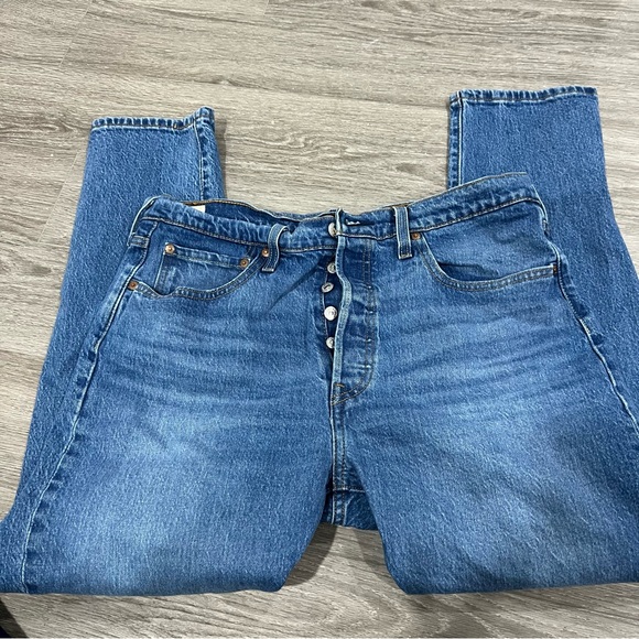 Levis 501S Skinny Classic Blue Women's Jeans W32 L28 BUtton Fly - Picture 7 of 10